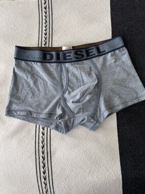 Diesel Light Blue Cotton Stretch Boxer Briefs with Branded Waistband size M